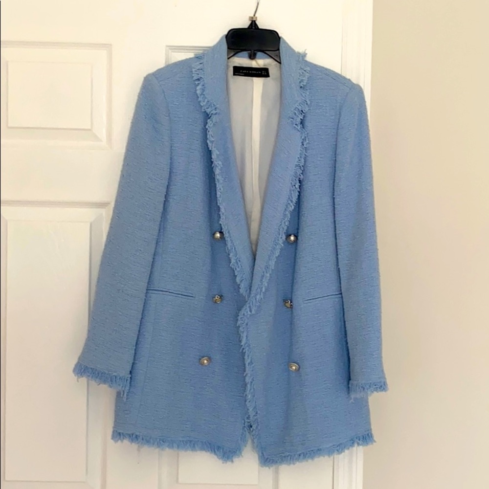 Plaid Tweed Zara double breasted blazer